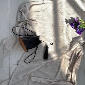 April meets October April dress in oat.